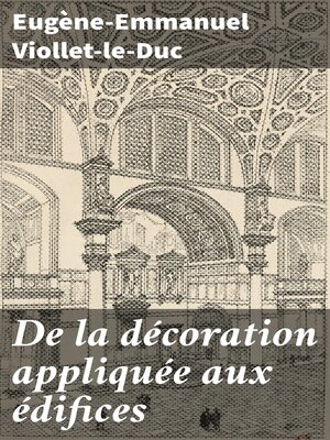 cover image of De la décoration appliquée aux édifices